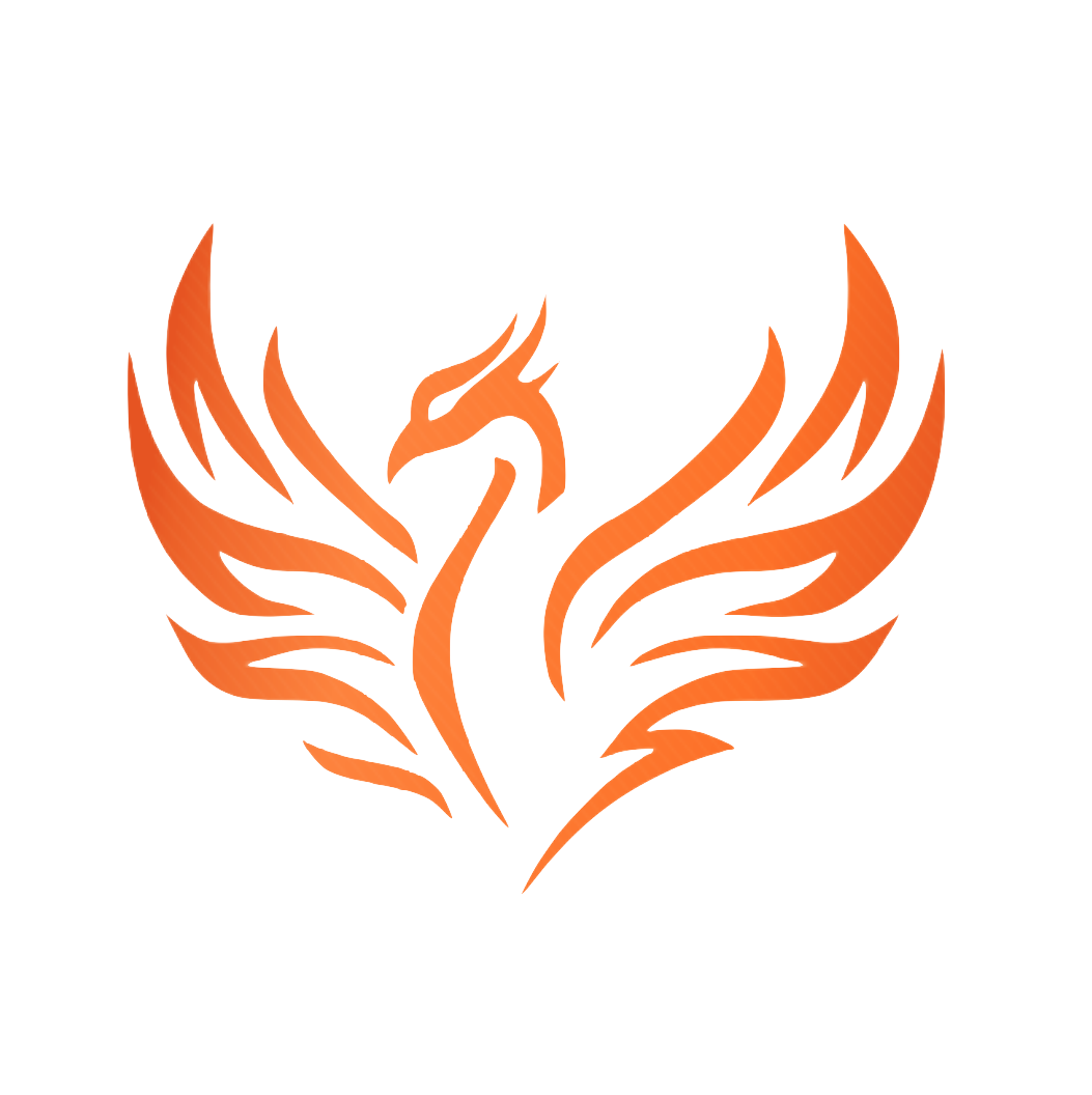 Flying phoenix logo design Royalty Free Vector Image